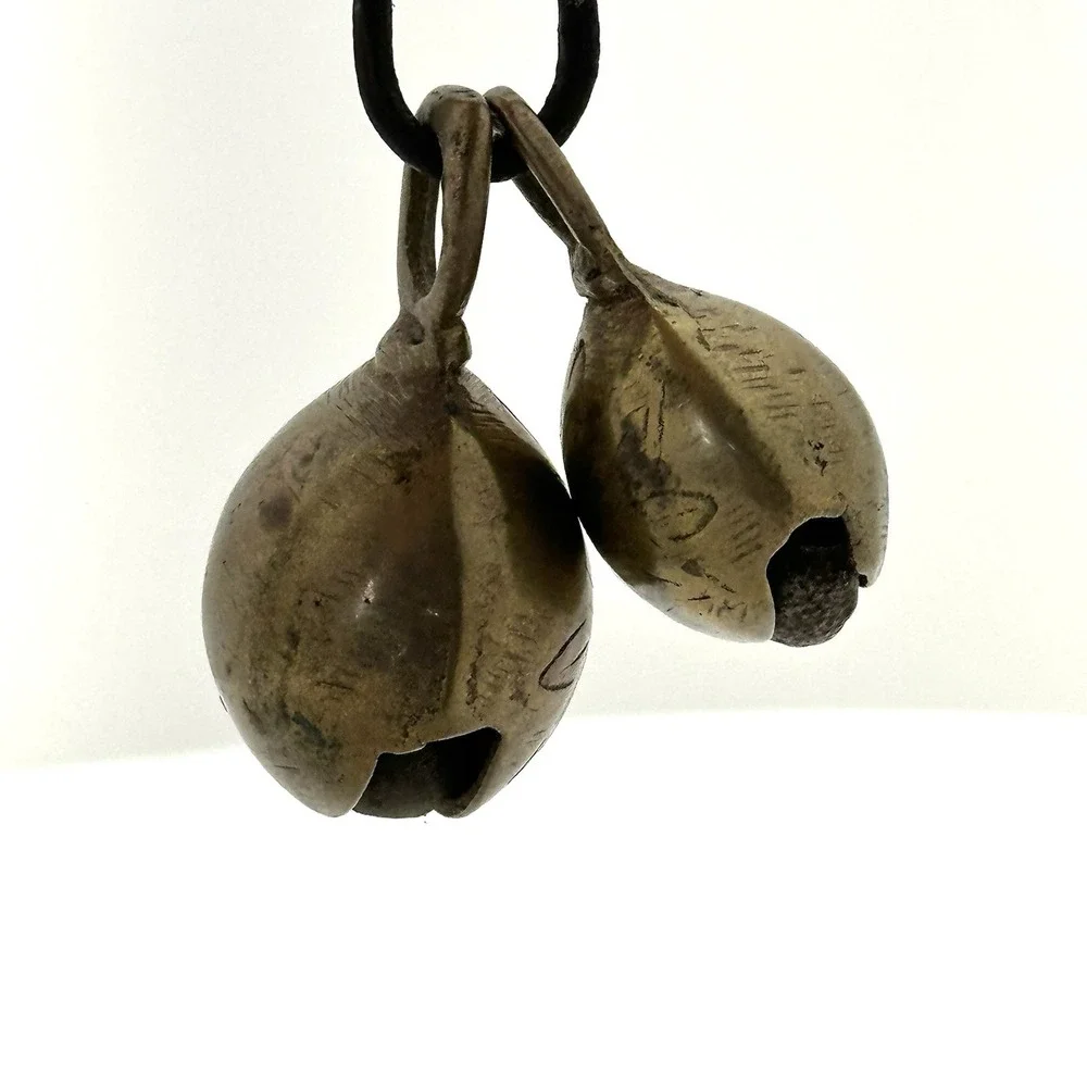 2 Pc Antique Brass Handcrafted Fine Quality Small Unique Cow Bells Shakers
